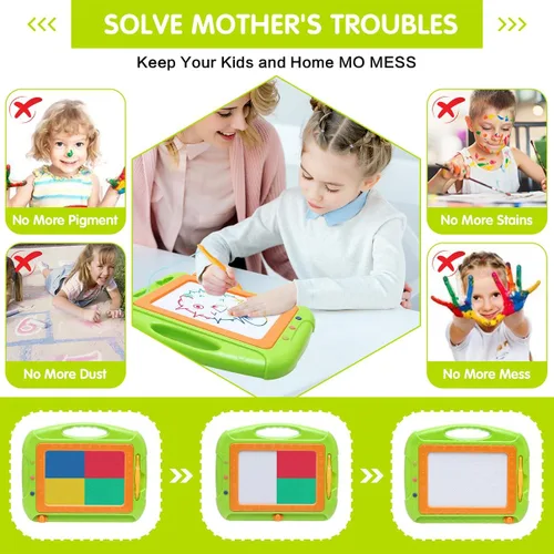 Miniatura 5 de Juguetes para niñas y niños pequeños, tablero de dibujo magnético para niñas y niños de 3 años, pizarra de garabatos con 1 bolígrafo para niños de 3