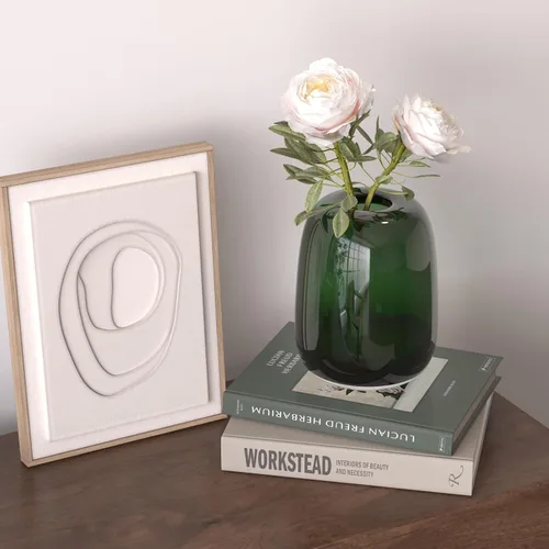 Miniatura 8 de Relexome Florero de cristal ámbar para centros de mesa, flores de 6.7 pulgadas, redondo, moderno, jarrón decorativo para decoración del hogar, sala
