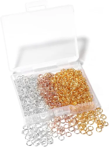 Miniatura 23 de 1600 piezas de anillos abiertos de plata para hacer joyas, juego de anillos de plata bañada en plata para joyería