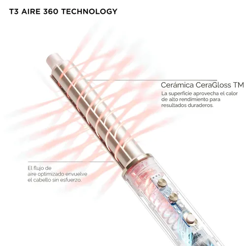 Miniatura 6 de Aire 360 Ceramic Dual Voltage Air Styler Blowout Kit with Curling Attachments, Oval Brush & Drying Concentrator Fast, Healthy Blowouts and