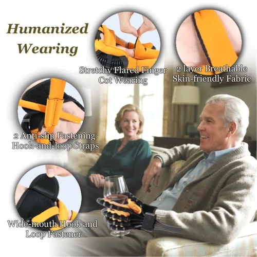 Miniatura 9 de Guantes de robot de rehabilitación de 8ª generación, dispositivo de recuperación de mano de golpe, guante para accidente cerebrovascular