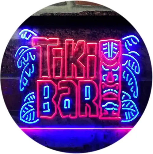 ADVPRO Tiki Bar Mask Beer Pub Club Wine Dual Color LED Neon Sign Blue & Red 12" x 8.5" st6s32-i3139-br