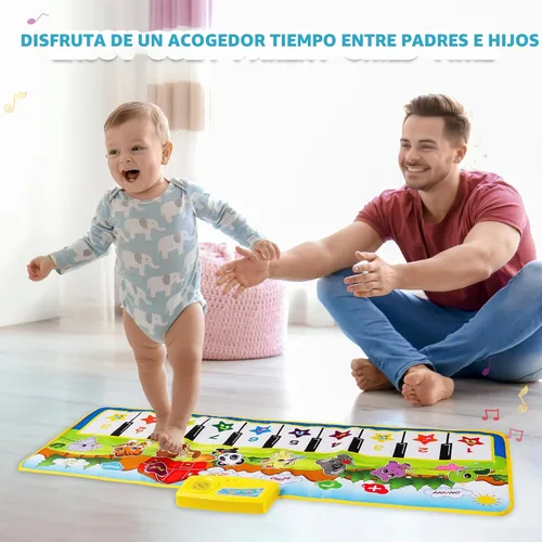 Miniatura 5 de M SANMERSEN Tapete de piano, 39.5 x 14 pulgadas, tapete musical para piano de piso, tapete para teclado de piano de piso, 8 sonidos de instrumentos