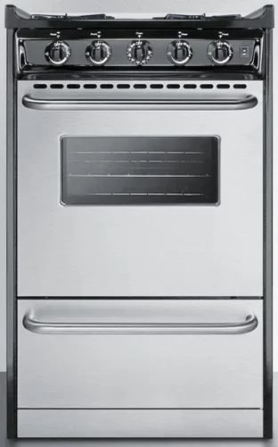 Miniatura 3 de Summit Appliance TNM1107BRW - Cocina de gas de 20 pulgadas de ancho estilo deslizante en acero inoxidable con quemadores abiertos, ventana de horno