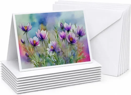 Miniatura 48 de Caroline's Treasures DAC1709GCA7P - Tarjetas de felicitación y sobres de arándanos de Texas en acuarela, paquete de 8 tarjetas en blanco con sobres