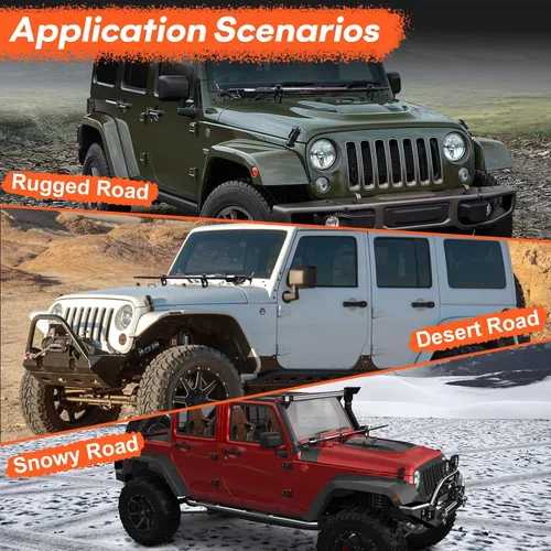Miniatura 8 de Soportes de montaje para capó de gato de alta elevación compatibles con Jeep Jack Mount JK 2007-2018, soporte de montaje de gato todoterreno Hi Lift