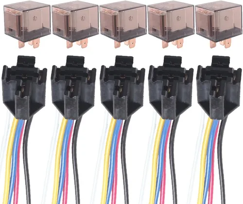 Miniatura 9 de Cable conector para relé de auto, de E Support, 12 V, 30 A, 40A, 60A, 80A SPST, SPDT 4 pines, 5 unidades 30A 4Pin SPST