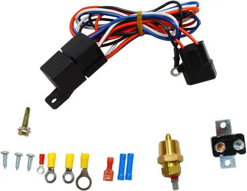 Miniatura 3 de BLACKHORSE-RACING Ventiladores de refrigeración de radiador eléctrico universal de 14 pulgadas + relé de termostato y kit de montaje (2 piezas)