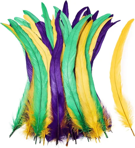 Miniatura 27 de iHUFeather Plumas de cola de gallo naturales, 50 plumas de cola de gallo de 10 a 12 pulgadas de largo, a granel para manualidades, disfraces