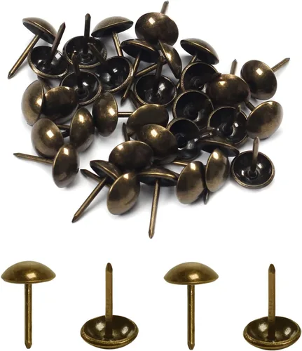 Miniatura 36 de MroMax 120 tachuelas de clavos para tapicería de 0.47 pulgadas de diámetro, hierro de estilo vintage, de metal, redondos, de 0.67 pulgadas de altura