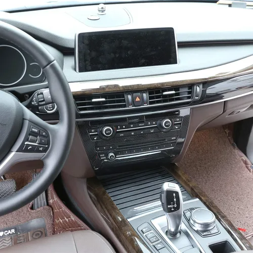 Miniatura 5 de ABS consola central de coche aire acondicionado volumen perilla Cotrol panel marco ajuste para BMW X5 F15 2014-2018 (fibra de carbono)