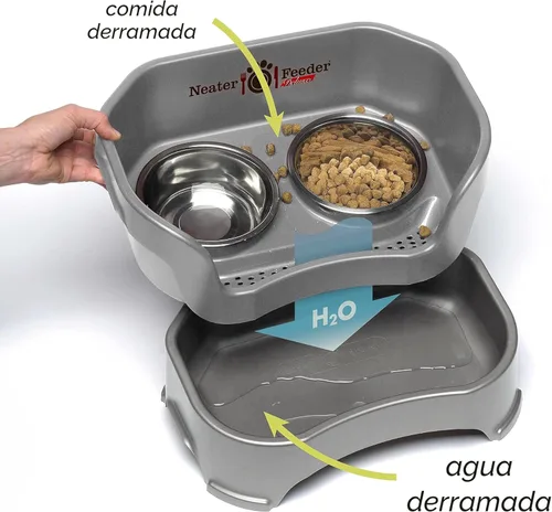 Miniatura 3 de Neater Feeder Deluxe - Soporte de tazón elevado para perro mediano, antidesorden y antiderrames, de Estados Unidos, extensiones en las patas, juego