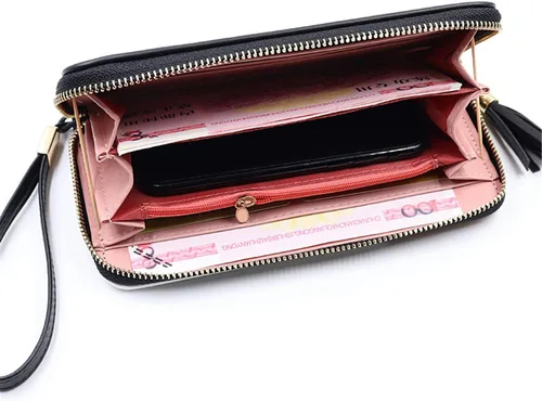 Miniatura 3 de Cartera larga de piel sintética para mujer, con múltiples ranuras para tarjetas y compartimento espacioso
