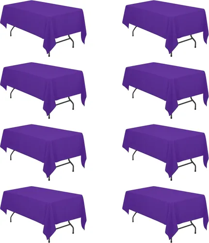 Miniatura 51 de BRILLMAX 6 Pack de Manteles Azul Marino para Mesas Rectangulares de 8 Pies 90 x 156 Pulgadas - 8 pies Mantel Rectangular a Granel de Lino