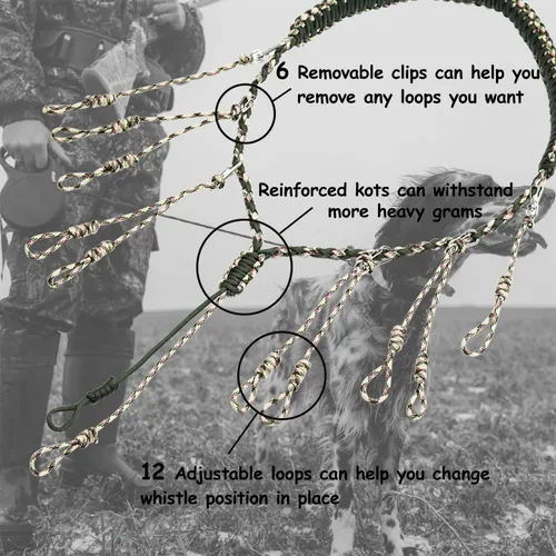 Miniatura 2 de PSKOOK Cordón para llamador de patos Paracord para caza de gansos 12/16/20 Bandas ajustables Accesorio para depredadores al aire libre para faisanes