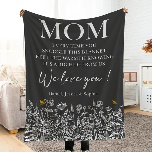 Miniatura 10 de Manta para mamá de hija o hijo, regalo de cumpleaños personalizado con árbol del amor, Navidad, día de la madre, manta suave y acogedora para mamá