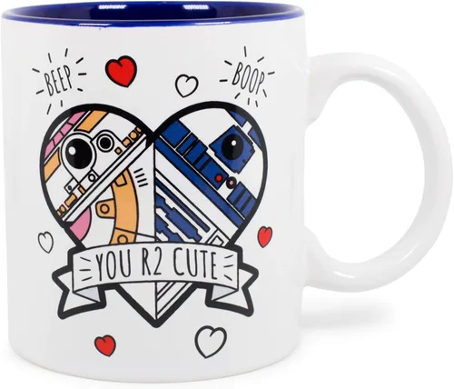 Star Wars Exclusive You R2 - Taza de café de cerámica jumbo | R2-D2 y BB-8, accesorios de cocina de Disney, artículos para el hogar, juego de vasos