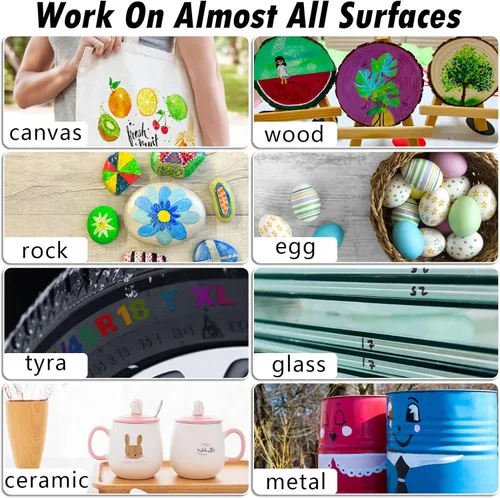 Miniatura 5 de Marcadores de pintura negra, paquete de 2 bolígrafos de pintura permanente a base de aceite, impermeables, de secado rápido, para pintura de rocas