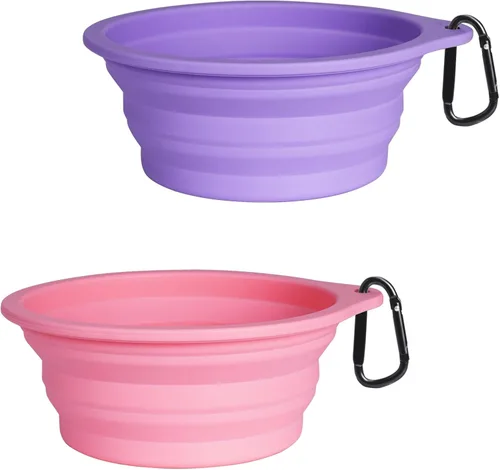 Miniatura 12 de PetBonus - 2 unidades de tazones plegables de silicona para perros, libres de BPA, aptos para lavavajillas, portátiles, plegables, expandibles