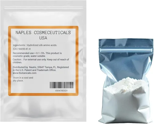 Miniatura 8 de Polvo de aminoácidos de seda hidrolizada, grado cosmético, para cabello, piel, uñas, retención de humedad, 100% puro, uso en formulaciones o añadir