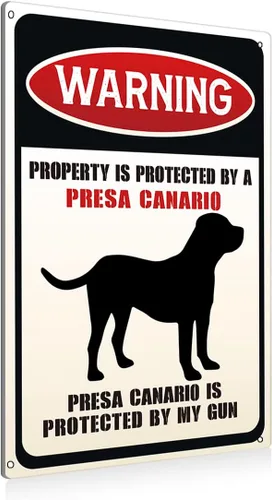 Miniatura 15 de BEASTZHENG Letreros de metal divertidos de advertencia de perro para decoración de pared, propiedad está protegida por un beagle está protegido por