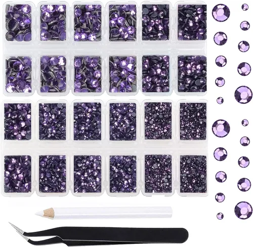 Miniatura 38 de Massive Beads 7800 vasos de hierro termoadhesivos con parte trasera plana, 5 tamaños, diamantes de imitación para hacer proyectos de bricolaje