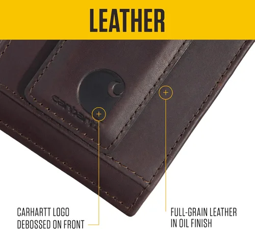 Miniatura 17 de Carhartt Carteras duraderas de cuero marrón aceitado, para hombre, disponibles en varios estilos