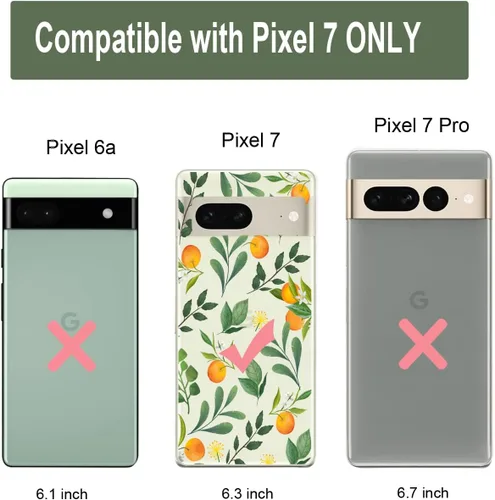 Miniatura 8 de Unov - Funda compatible con Pixel 7, diseño transparente de TPU suave, absorción de impactos, delgada, patrón labrado, cubierta protectora trasera