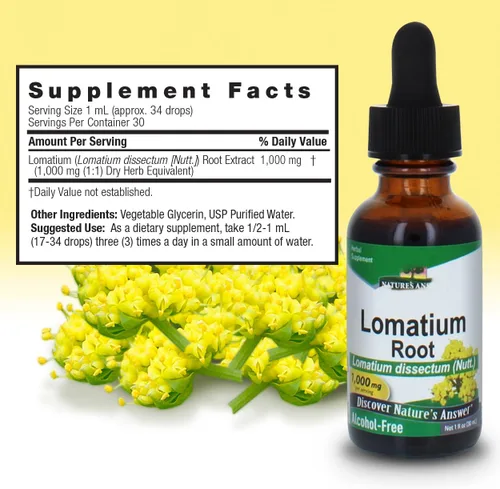 Miniatura 3 de Nature's Answer Lomatium Root Extract Lomatium Dissectum - Suplemento herbario natural - Sin gluten - Ideal para inmunidad salud general bienestar
