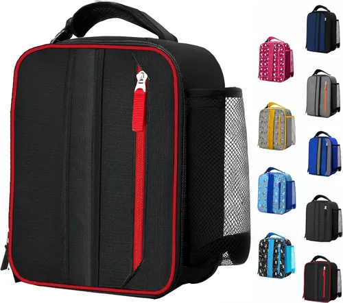 Miniatura 19 de Expandable(18cans) Lunch Box Insulated Cute Cartoon Lunch bag for Kids Boys Grils Toddler Teens Portable Lightweight Small Lunchbox With Shoulder