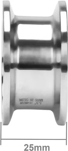 Miniatura 3 de DERNORD Tubo de carrete sanitario con extremos de abrazadera, tubo redondo sin costuras SS304 con brida de virola de 1.988 in con triple abrazadera