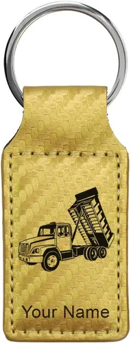 Miniatura 37 de LaserGram Llavero rectangular, camión volquete, grabado personalizado incluido