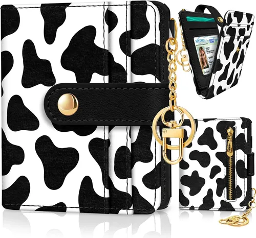 Miniatura 12 de Jogjam Cartera pequeña para mujer, Rfid delgada y compacta para tarjetas de crédito, billetera plegable de piel sintética, bolsillo con cremallera