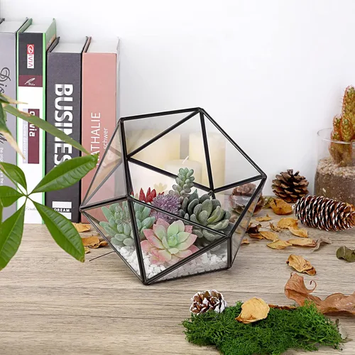 Miniatura 5 de ELLDOO Soporte para cápsulas de café de vidrio negro, caja geométrica de 15 caras, organizador de cápsulas de café para taza K expreso, bolsas