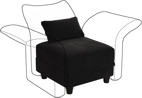 Miniatura 15 de LLappuil Reposabrazos/respaldo para sofá modular modular, personaliza sofás con ángulo ajustable, color caqui Tool Free Assembly Chenilla caqui