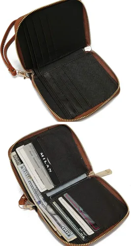 Miniatura 3 de MKF - Cartera de pulsera para mujer múltiples ranuras para tarjetas bolso de piel sintética correa extraíble