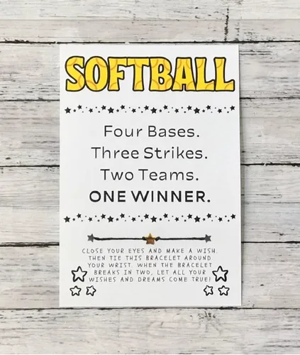 Miniatura 2 de Softball Wish Bracelet, Softball Gift, Team Gift, Softball Card, Graduation, Senior Year, Sports Team Party Favor Gift, Team Wish Gift