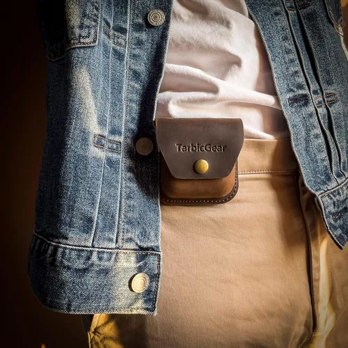 Miniatura 4 de Funda para Airpod con clip para cinturón, funda de cuero universal para Airpod Pro, Samsung Galaxy Buds y Beats Studio Buds, bolsa de cuero real