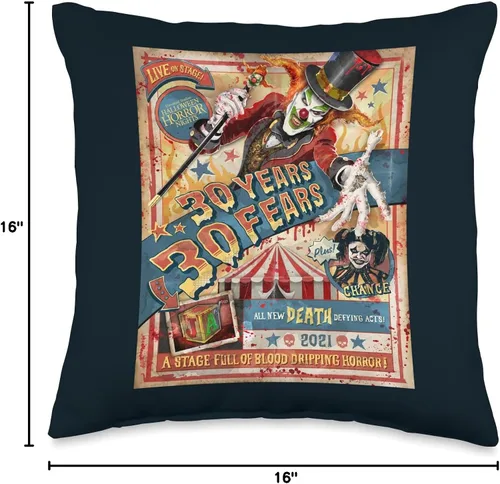 Miniatura 4 de Halloween Horror Nights HHN Jack The Clown - Almohada (16 x 16 pulgadas), multicolor