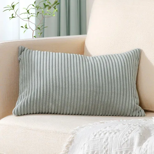 Miniatura 262 de Artscope Fundas de Almohada de Pana a Rayas Acogedoras Súper Suaves Decorativas Cuadradas Fundas de Cojín para Sofá Sillón Dormitorio Decoración