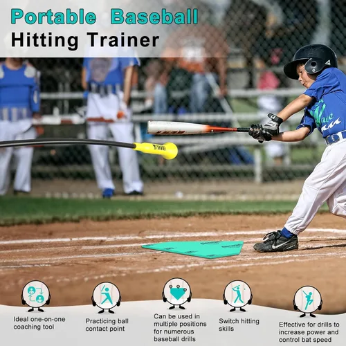 Miniatura 2 de Hitting Stick Batting Swing Trainer, Batting Practice Equipment for Baseball and Softball, Ideal One-on-One Coaching Tool for Baseball 54
