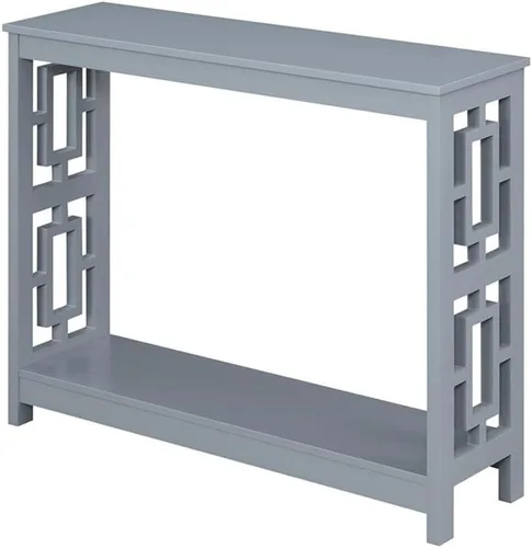 Miniatura 6 de Convenience Concepts Town - Mesa consola cuadrada con estante, color negro