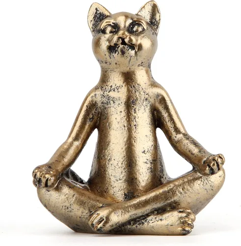 Miniatura 3 de Smadeer Estatuas de gato de yoga para decoración del hogar, figura de postura de yoga para dormitorio espiritual zen, sala de estar, oficina, mesa