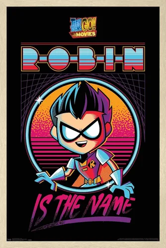 Miniatura 5 de Trends International DC Comics - Póster de pared de Teen Titans Go to The Movies-Robin, 14.725 x 22.375 pulgadas, versión enmarcada de madera