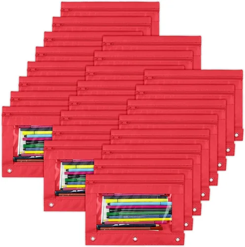 Miniatura 9 de YoeeJob Estuche para lápices para carpeta de 3 anillas, estuches con cremallera para lápices a granel, estuche para lápices con ventana transparente