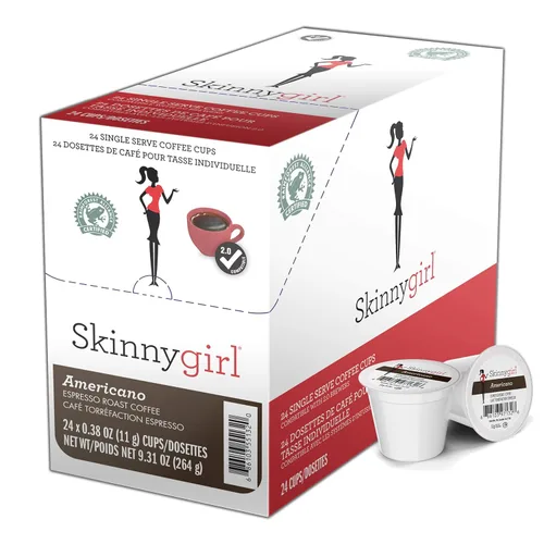 Skinnygirl Cápsulas de café, americano, café tostado expreso en cápsulas individuales para cafeteras Keurig K Cup, 24 unidades