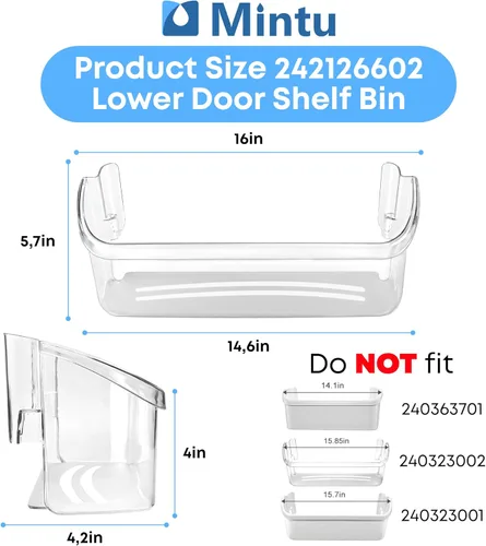 Miniatura 2 de 2421266 242126602 Reemplazo para estante de puerta inferior Frigidaire PS12364199 FFSS2625TS0 FFSS2615TS0 LFSS2612TE0 LFSS2612TF0 LFSS2612TP0