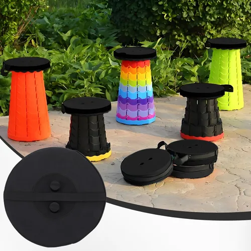 Miniatura 6 de Paquete de 2 cojines plegables de espuma viscoelástica gruesa para taburetes telescópicos, Oxford impermeable con correas elásticas, portátil