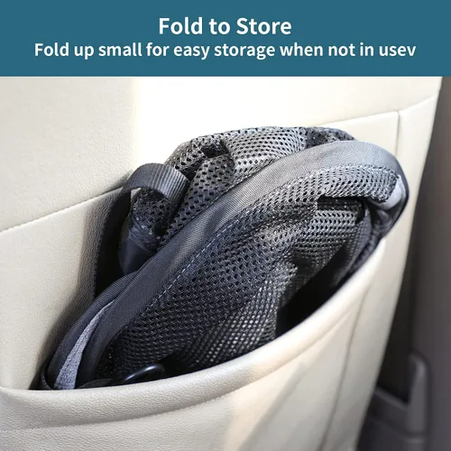 Miniatura 8 de Petsfit Barrera de coche para perro, barrera para mascotas, malla para asiento trasero de perro con cuerda de ajuste y gancho, adecuada