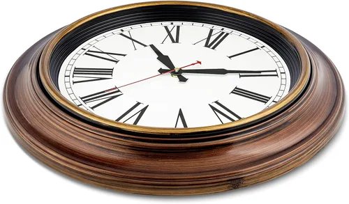 Miniatura 2 de Bernhard Products Reloj de pared extra grande de 18", de cuarzo de calidad, silencioso, sin sonido de tic, funciona con pilas, para casa/sala